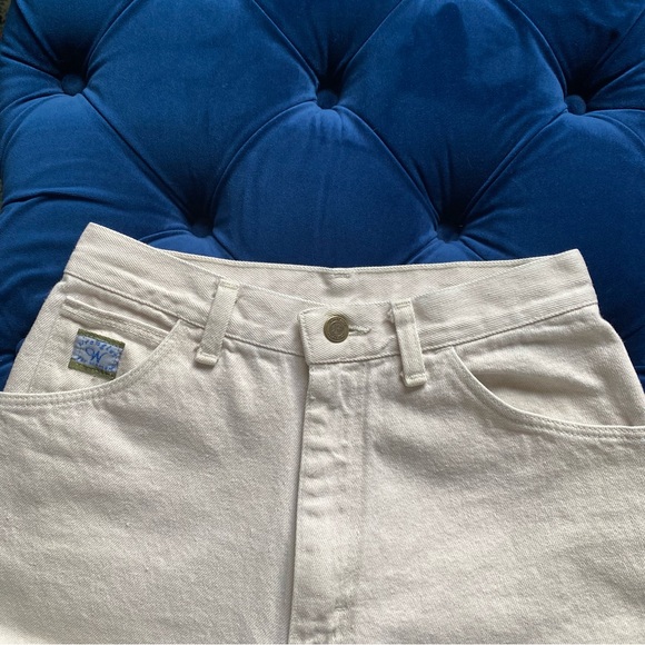 Vintage Wrangler - Cream Tapered Mom Jean Denim Jeans - size 8